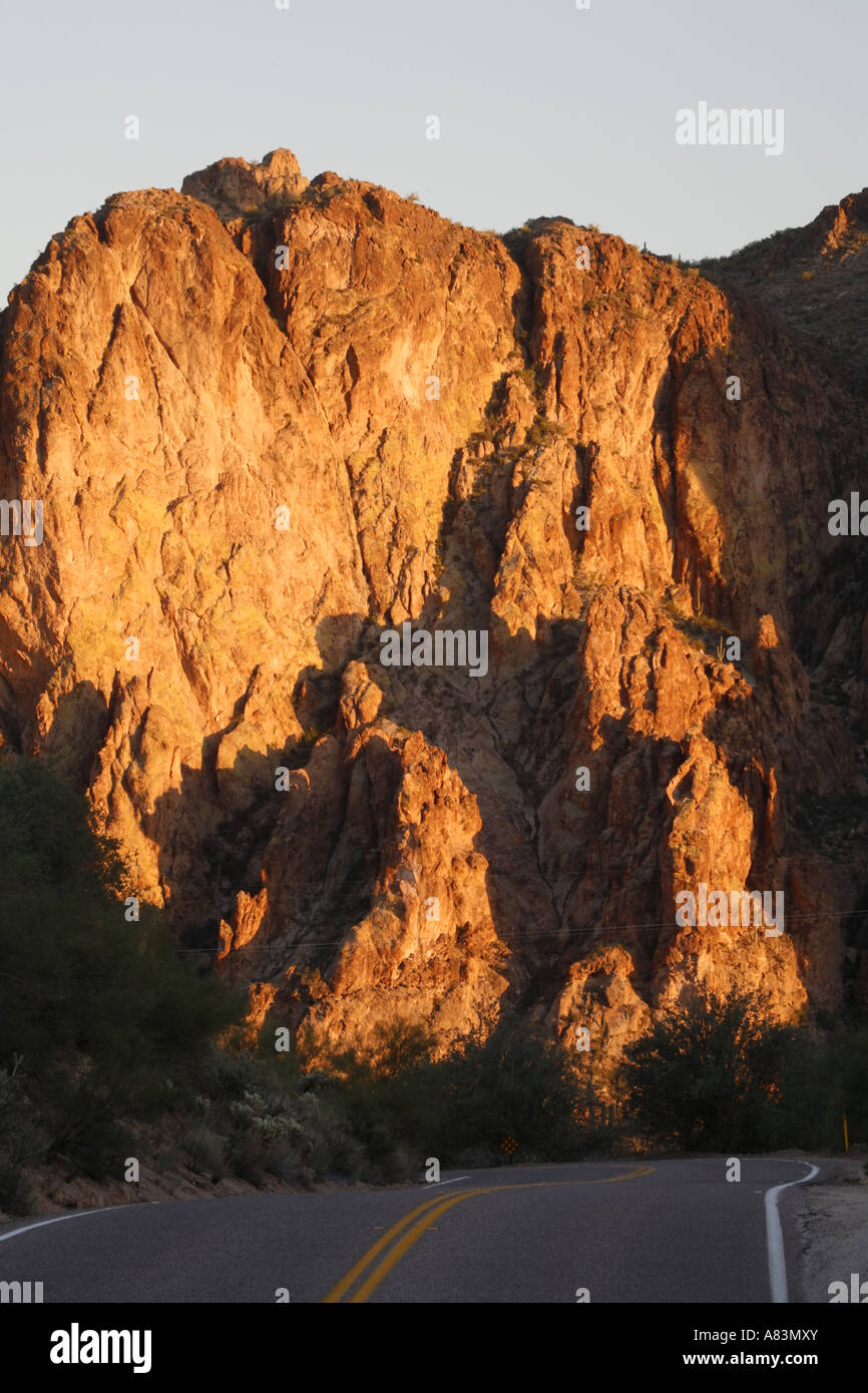 Highway 88 runs through the Tonto National Forest near Phoenix Arizona