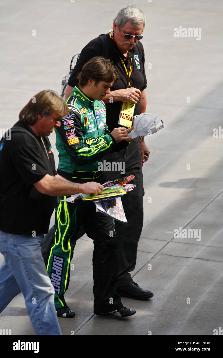 Jeff Gordon at a NASCAR race at the Las Vegas Motor Speedway Las Vegas Nevada Stock Photo