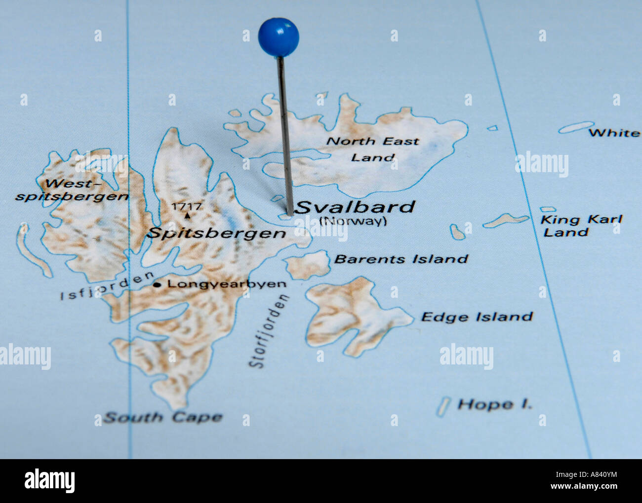Svalbard map hi res stock photography - Svalbard A840YM