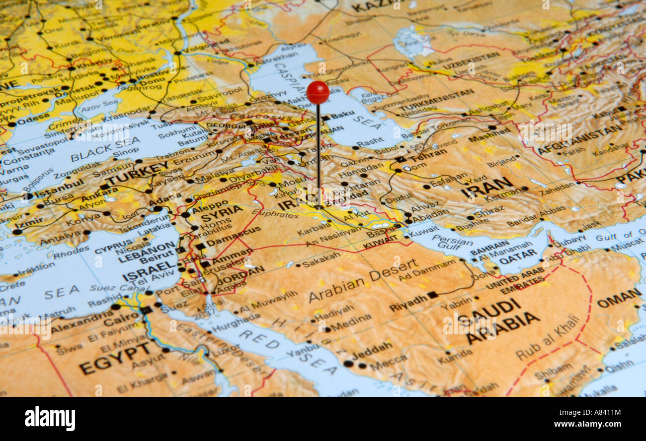 Map of iraq hi res stock photography - Map Of Iraq A8411M