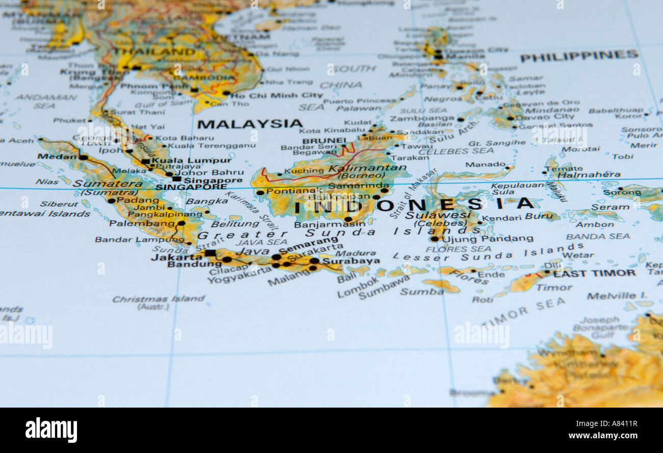 Map of Indonesia Stock Photo