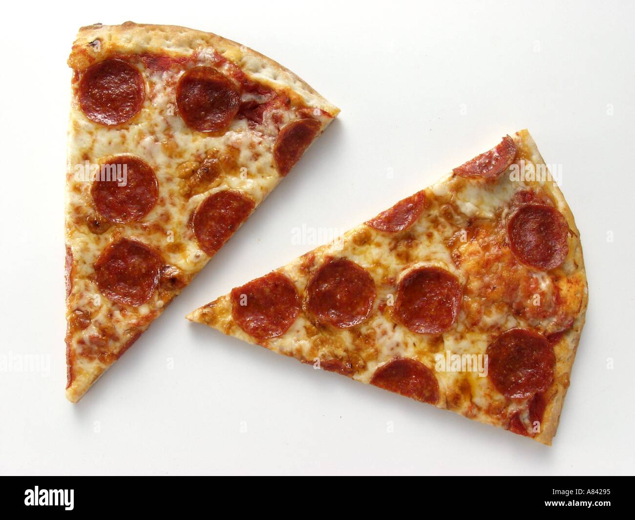Two Slices of Pepperoni Pizza Stock Photo Alamy