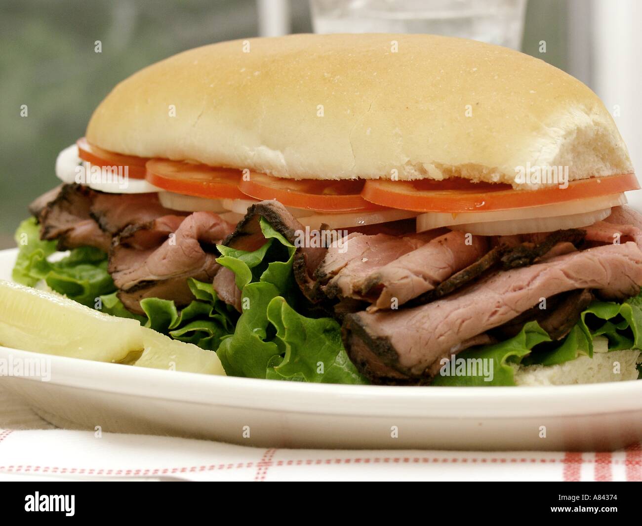 A Roast Beef Sandwich on a Sub Roll Stock Photo - Alamy
