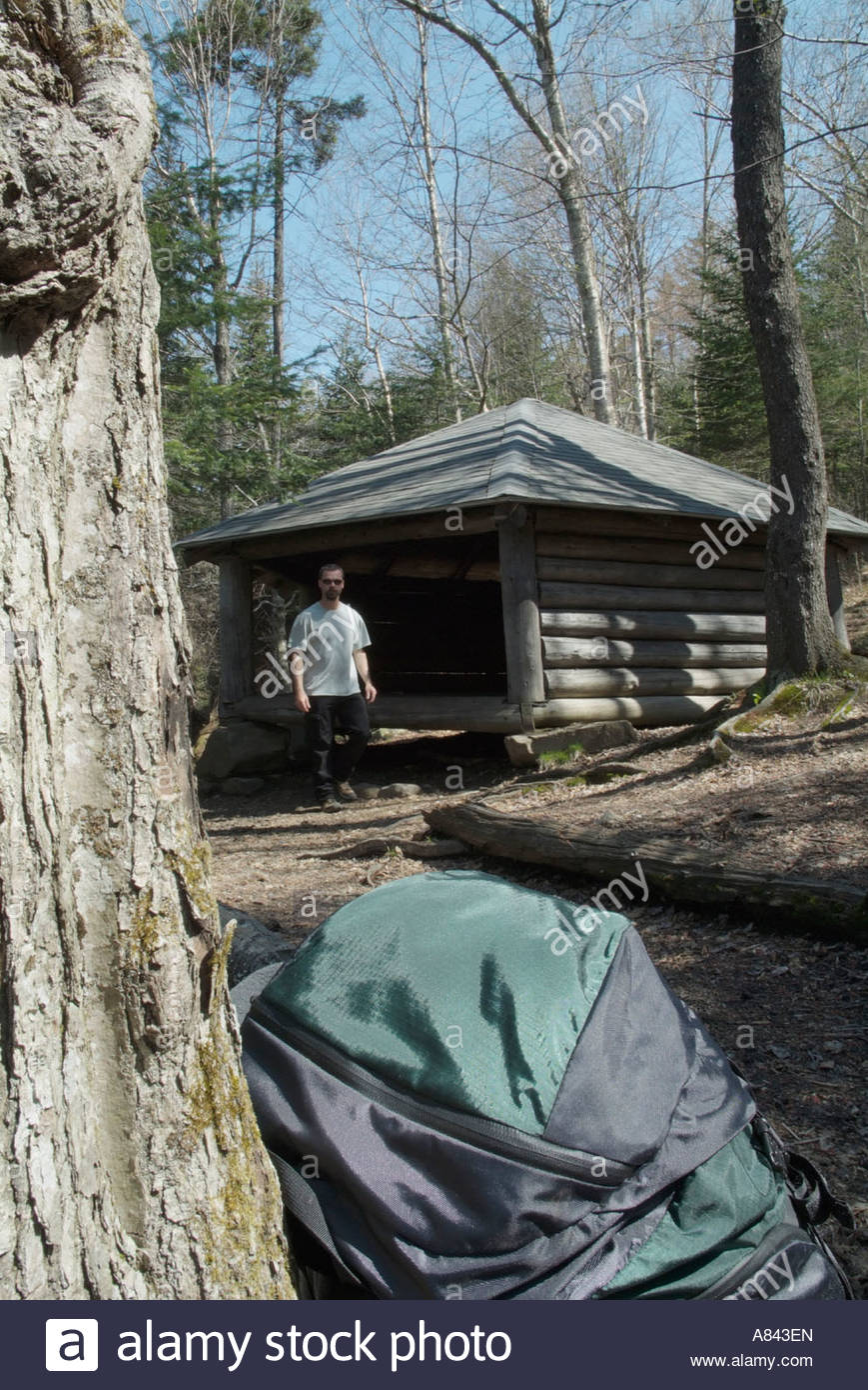 Appalachian Trail Hexacuba Shelter In New Hampshire Usa Stock