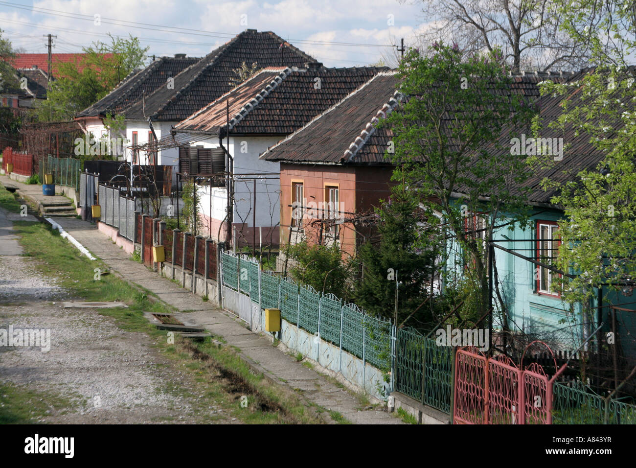 Copsa Mica is the most polluted town in Europe April 2007 Romania Stock Photo