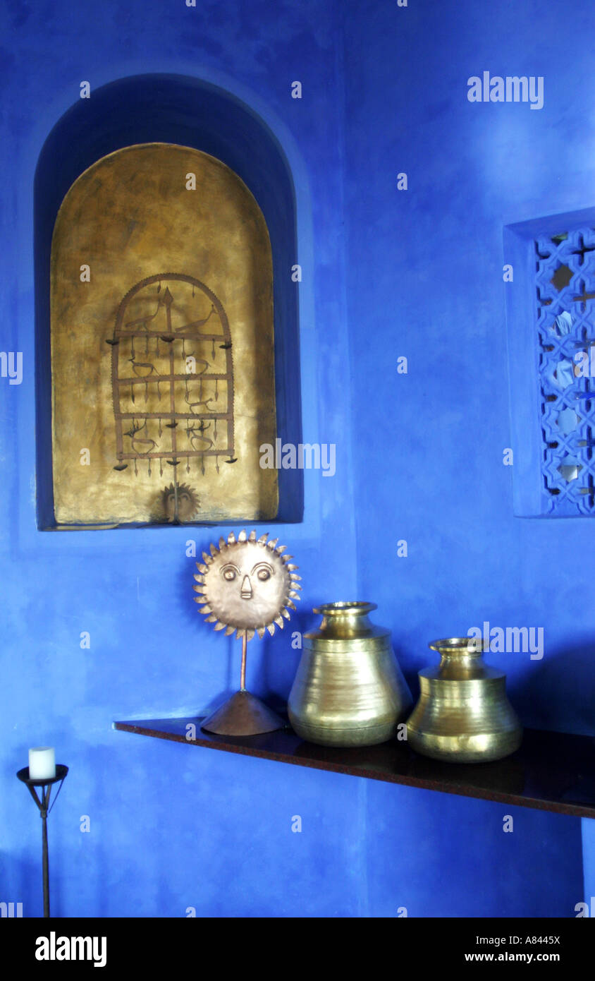 Detail of the reception area of the spectacularly designed Nilaya Hermitage boutique Hotel in Goa India Stock Photo