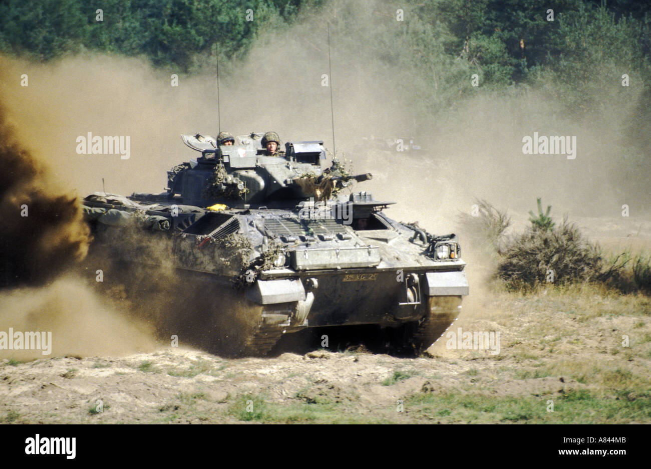British Army Warrior Armoured Combat Vehicle during a military exercise ...