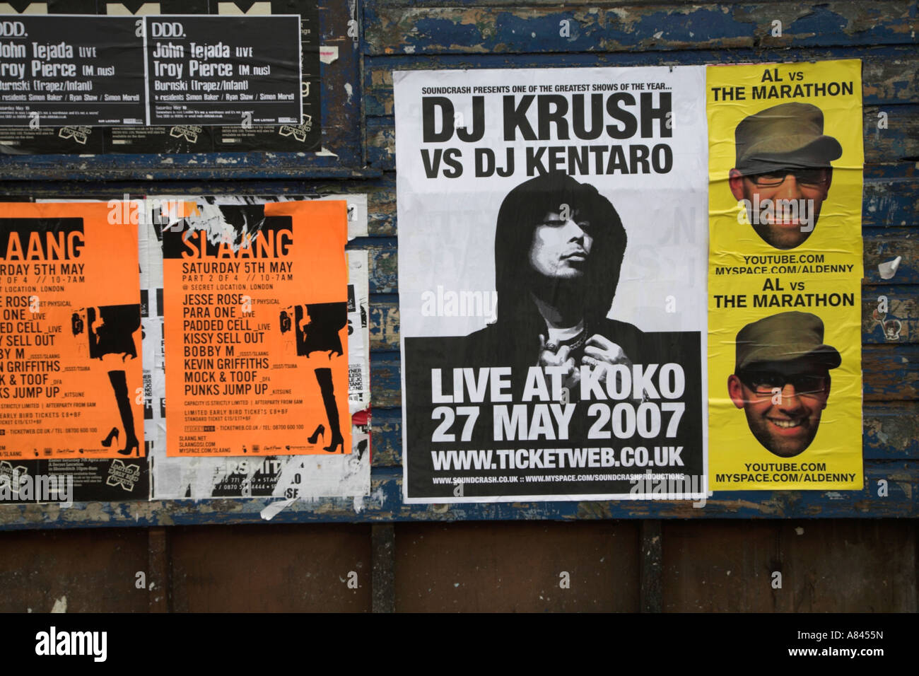 Posters for music events London 2007, England. DJ Krush Stock Photo Alamy