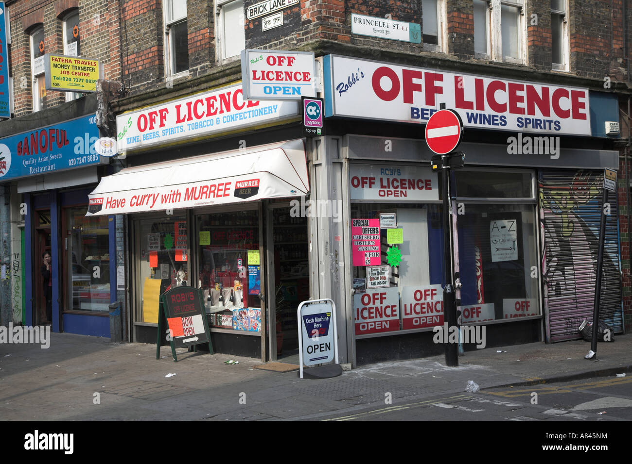 Off licence shop in the Muslim area of Brick Lane, East End, London, England Stock Photo Alamy