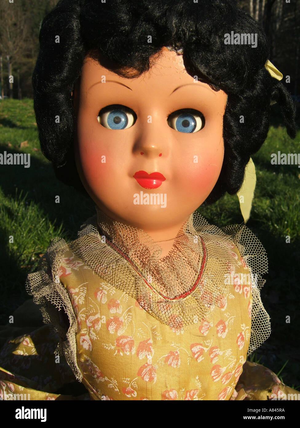 Yeux Poupée Ancienne Bleu Pâle 14mm Light Blue Mouth Blown Eyes Antique Doll