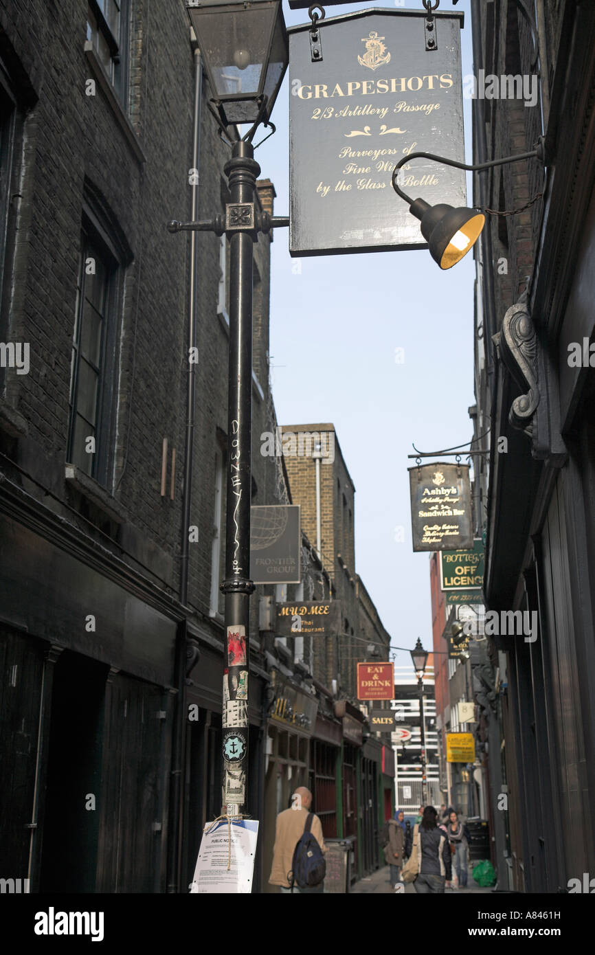 Grapeshots bar Artillery Passage, near London, E1, England