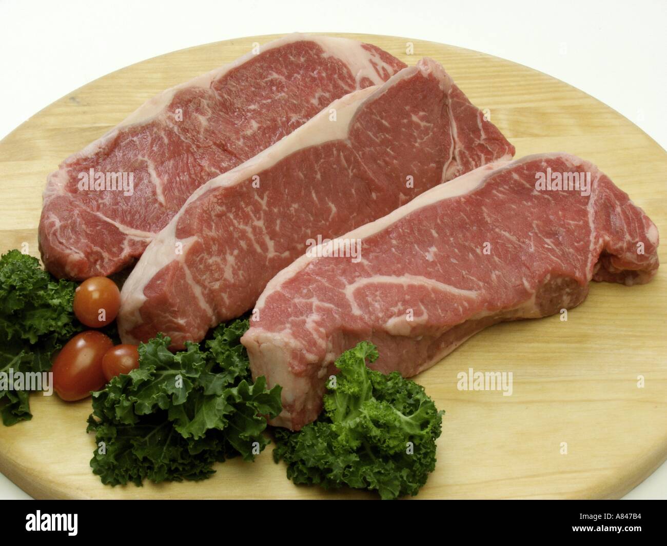 Three Top Loin Steaks Stock Photo Alamy