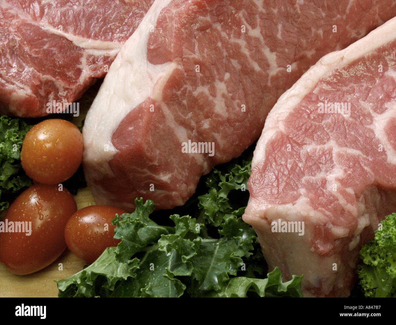 Three Top Loin Steaks Stock Photo Alamy