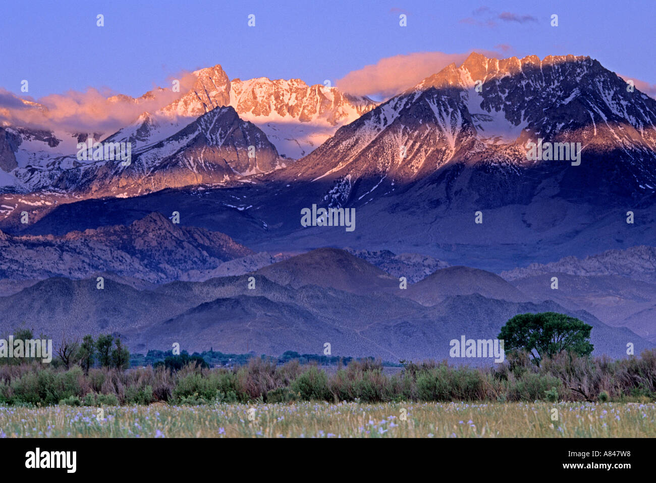 Sunrise on the Eastern Sierras from California Stock Photo Alamy
