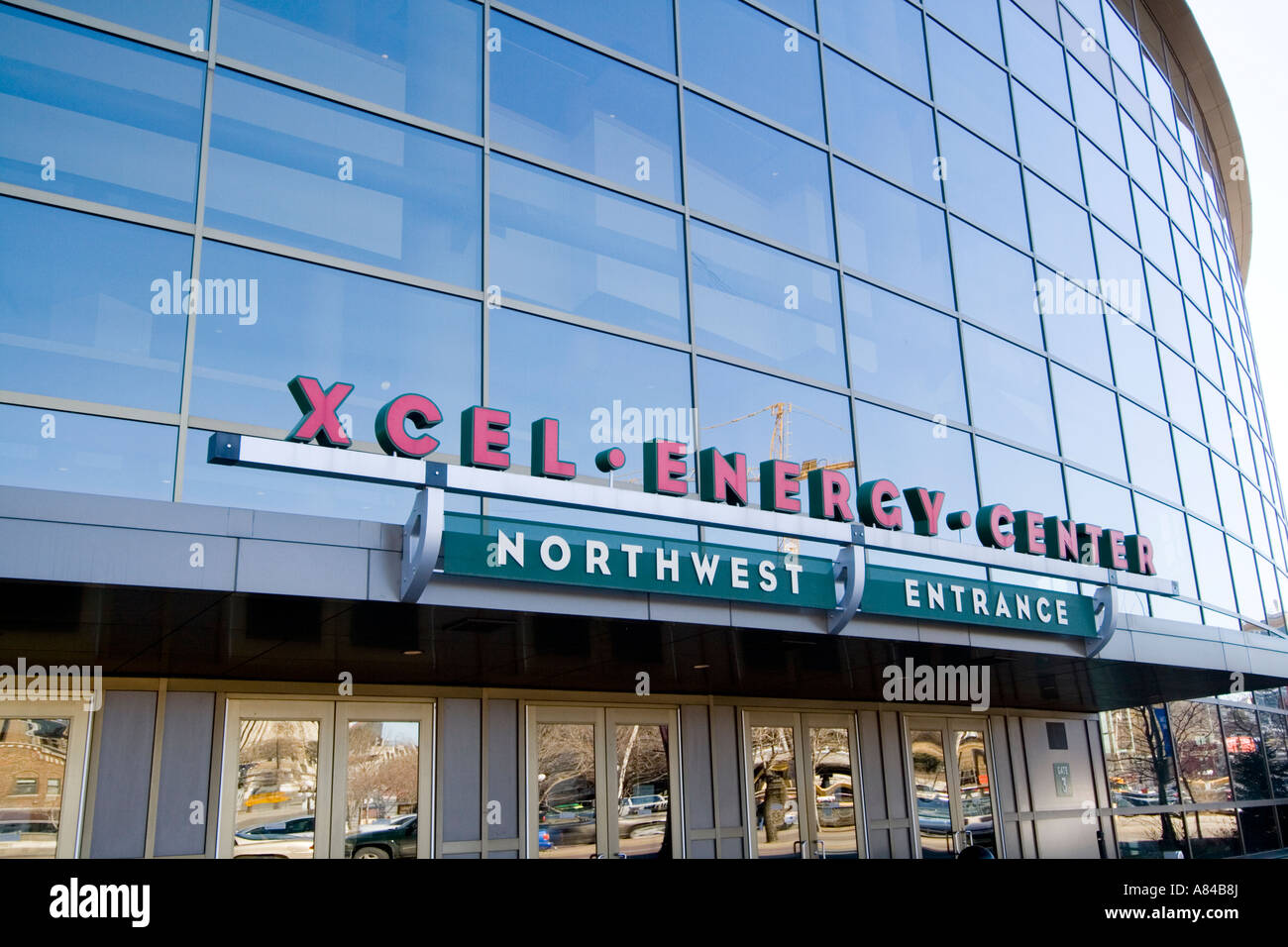 Entrance to Xcel Energy Center a venue for entertainment and sports