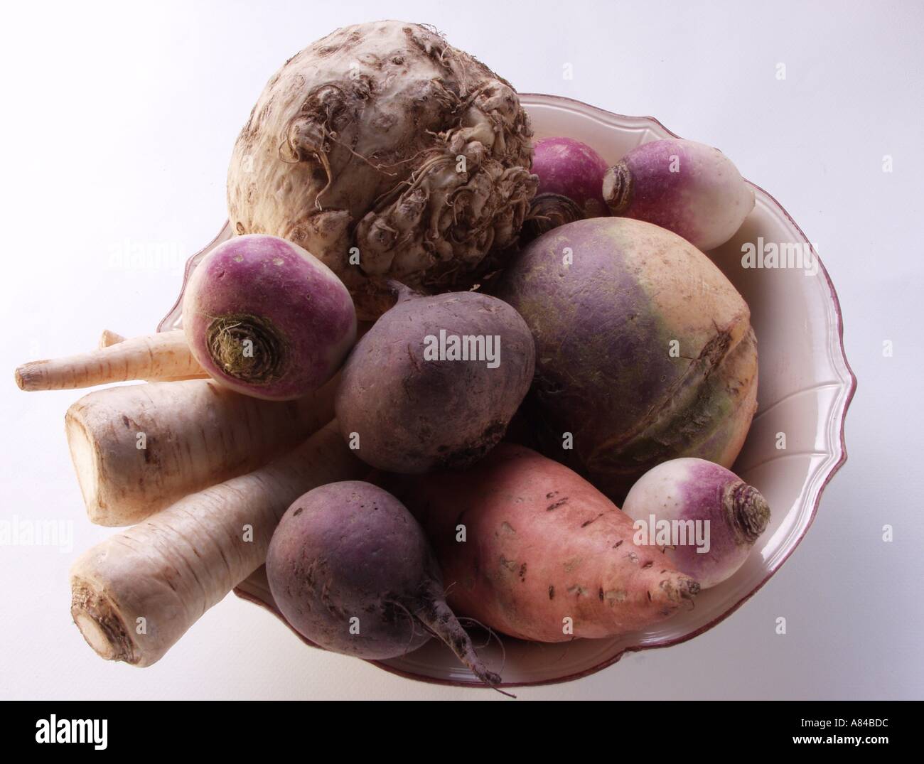 Various types of root vegetables in bowl 2 Stock Photo Alamy