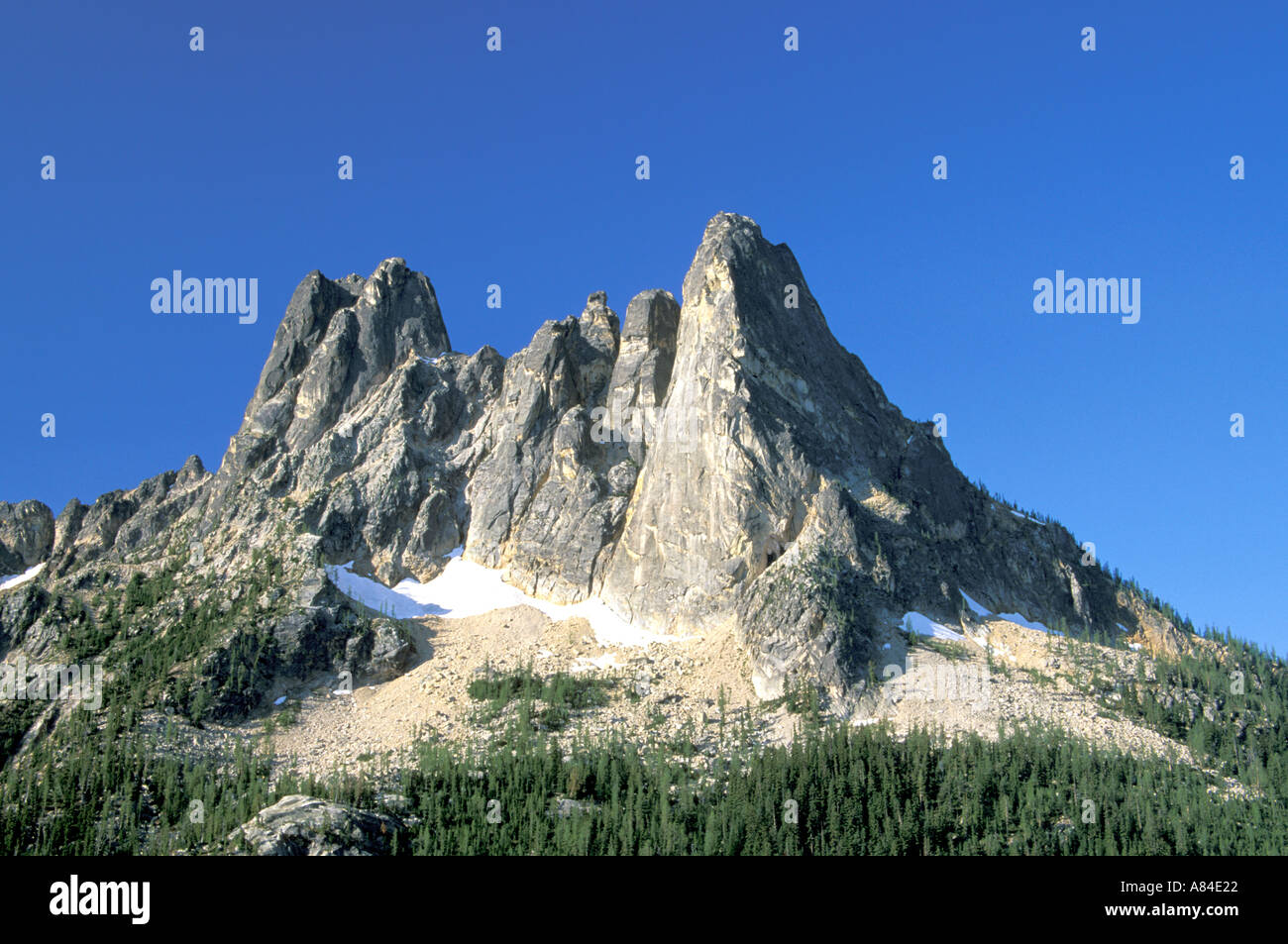 Liberty Bell Mountain Washington Pass Overlook Hwy 20 Mount Baker Snoqualmie National Forest North Cascades Washington Stock Photo