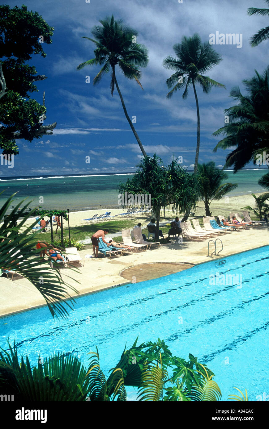 Swimming Pool Hideaway Resort Coral Coast Fiji South Pacific Stock Photo