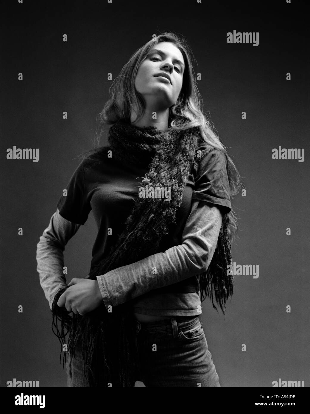 Studio portrait young girl Stock Photo - Alamy