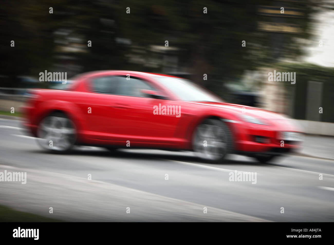 Mazda RX8 blurred Stock Photo