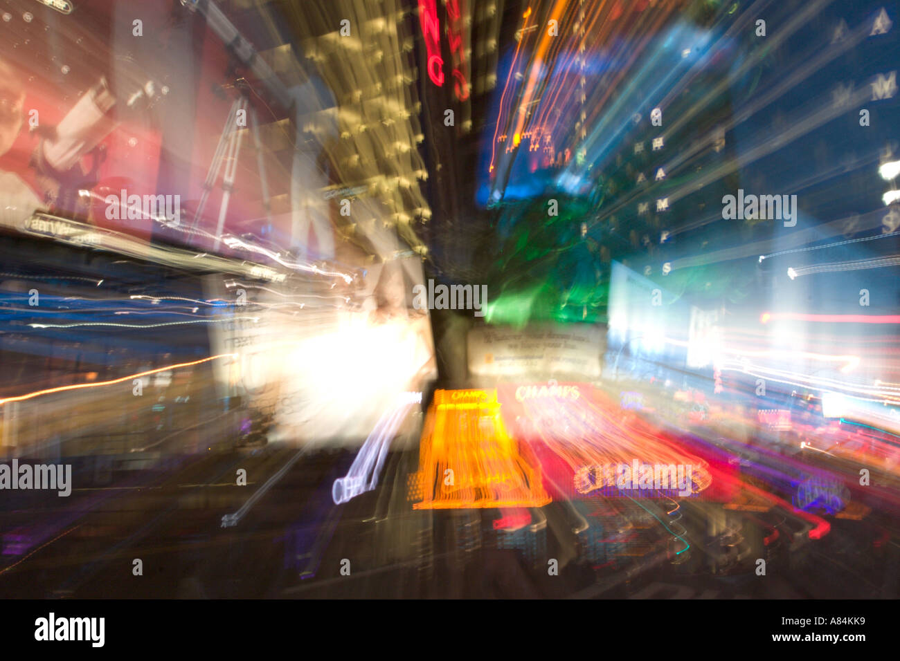 A blur of lights and color at Times Square New York City Stock Photo ...