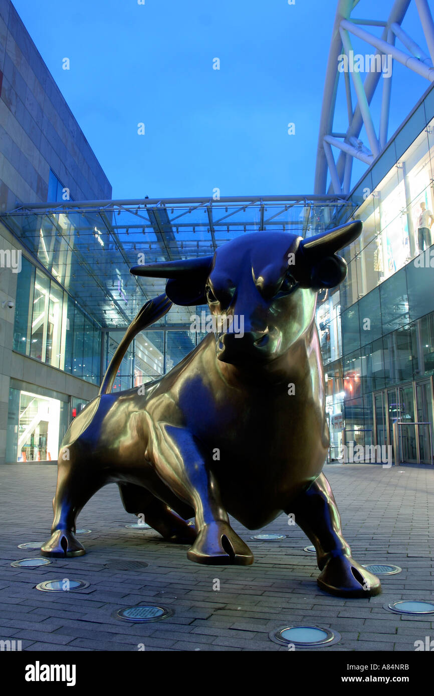 The bronze Bullring Bull at the Bullring Shopping Centre Birmingham UK