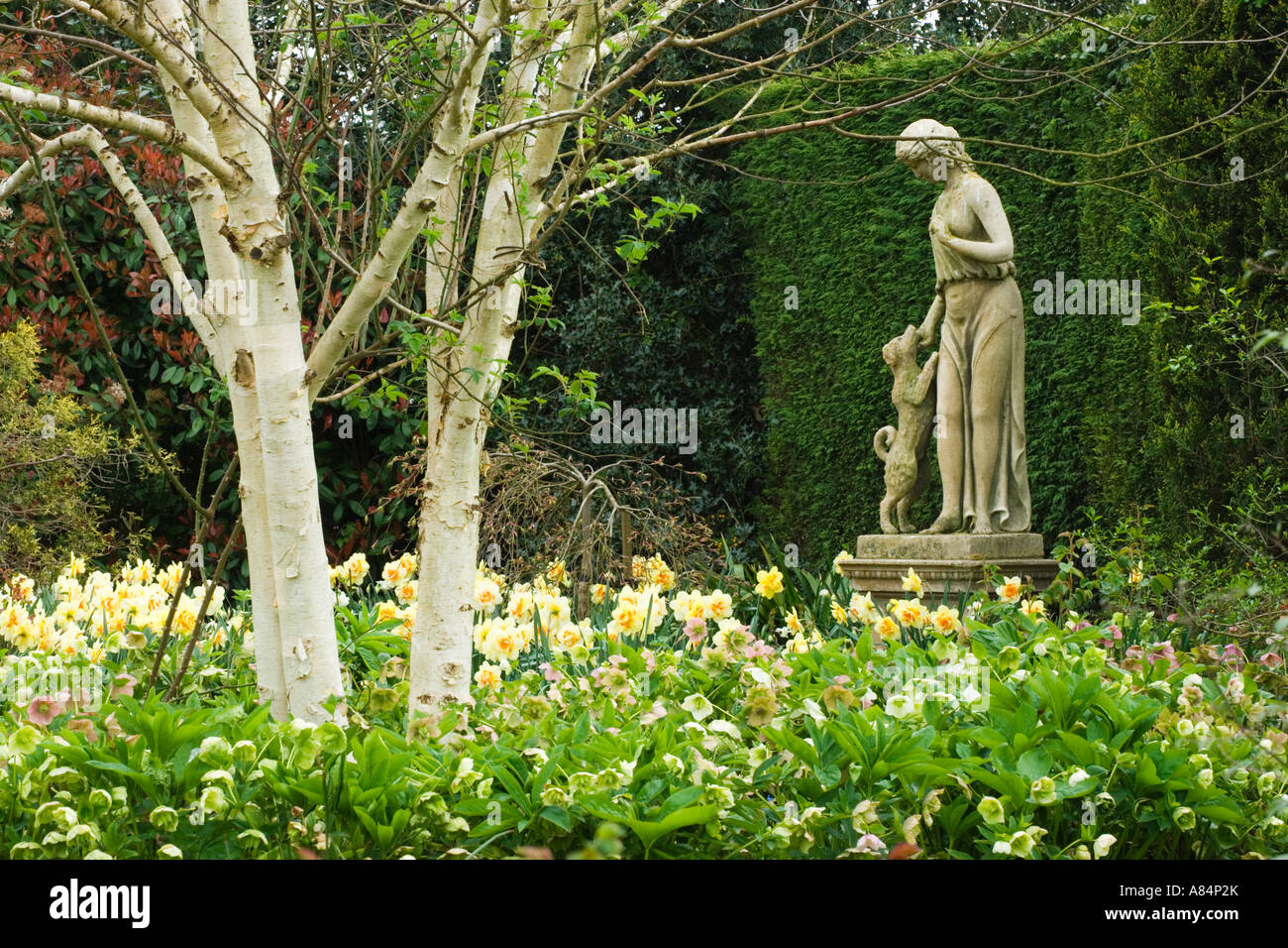 Statue in garden, Surrey UK Stock Photo Alamy