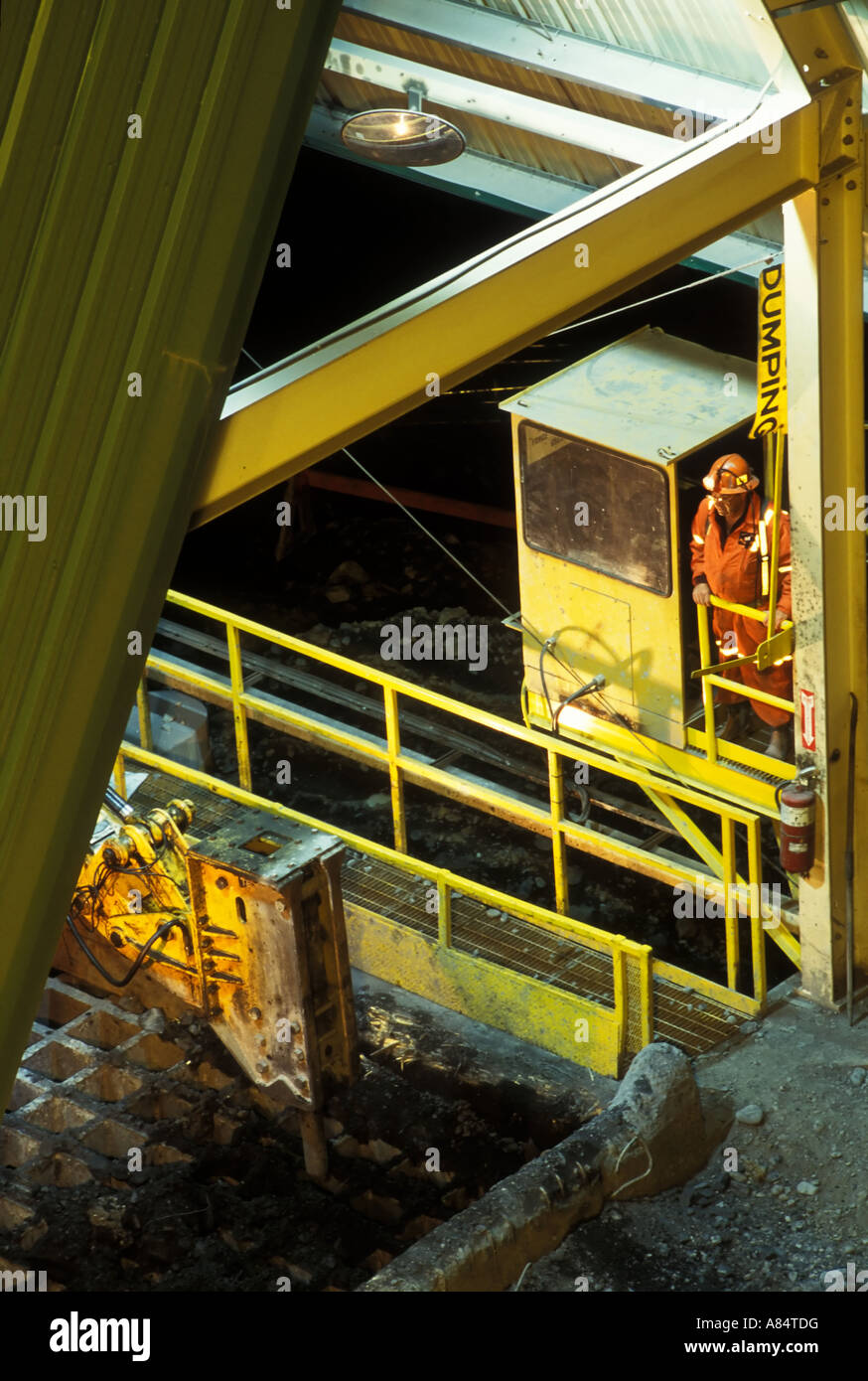 Crusher and operator. Gold mine, BC, Canada Stock Photo Alamy