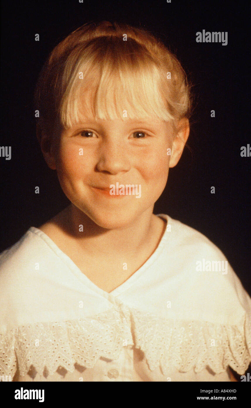 Studio portrait of young girl child Stock Photo - Alamy