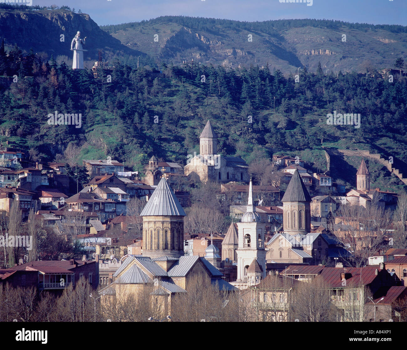 Europe. Georgia. Tbilisi town overview. Stock Photo