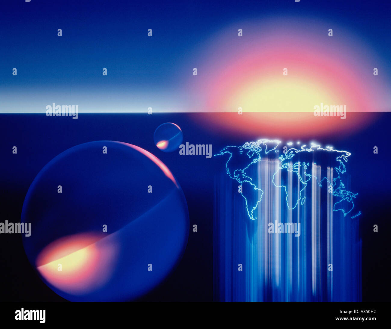 Fantastic map of the world hi-res stock photography and images - Alamy