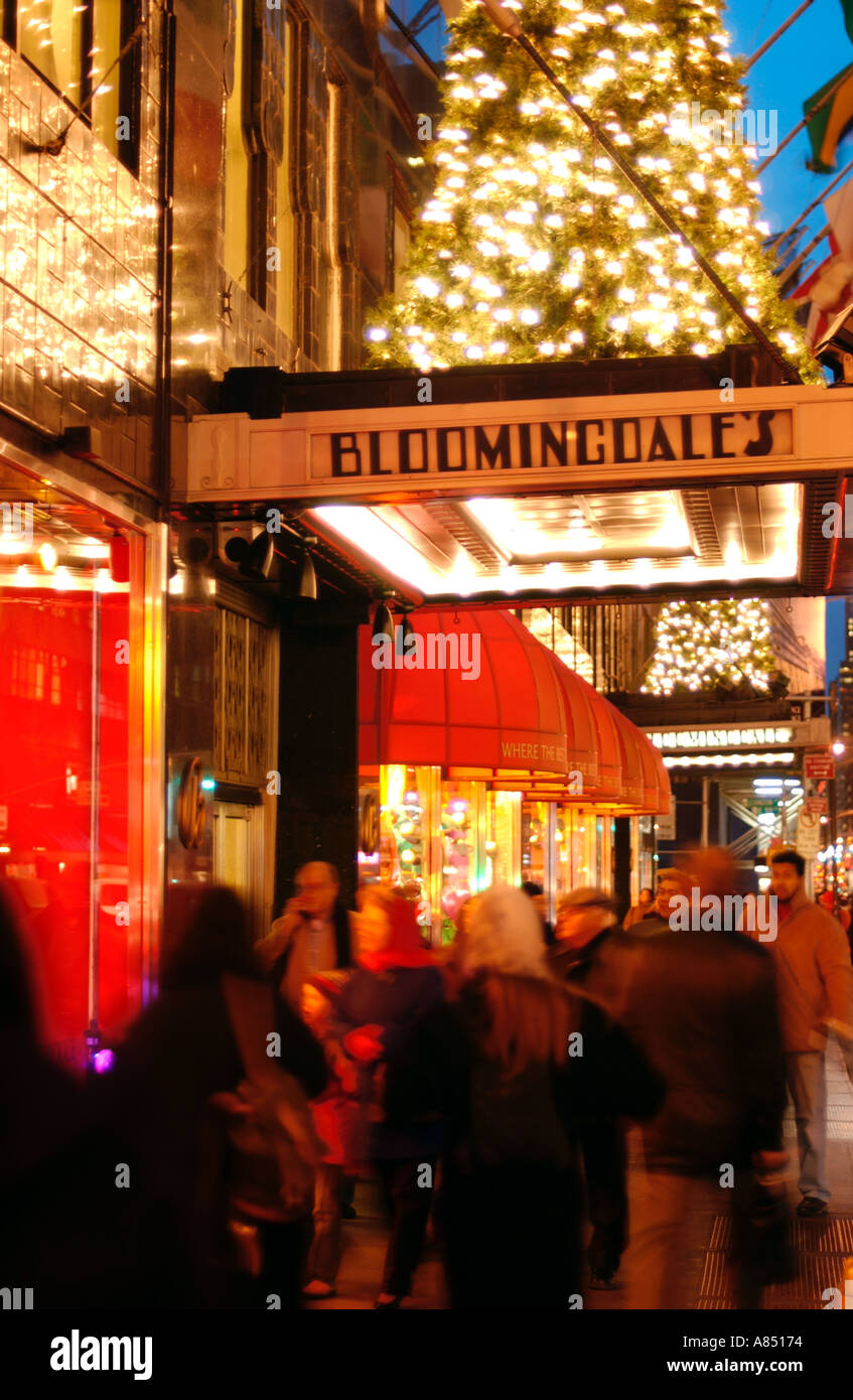Bloomingdales At Christmas, Dusk Stock Photo