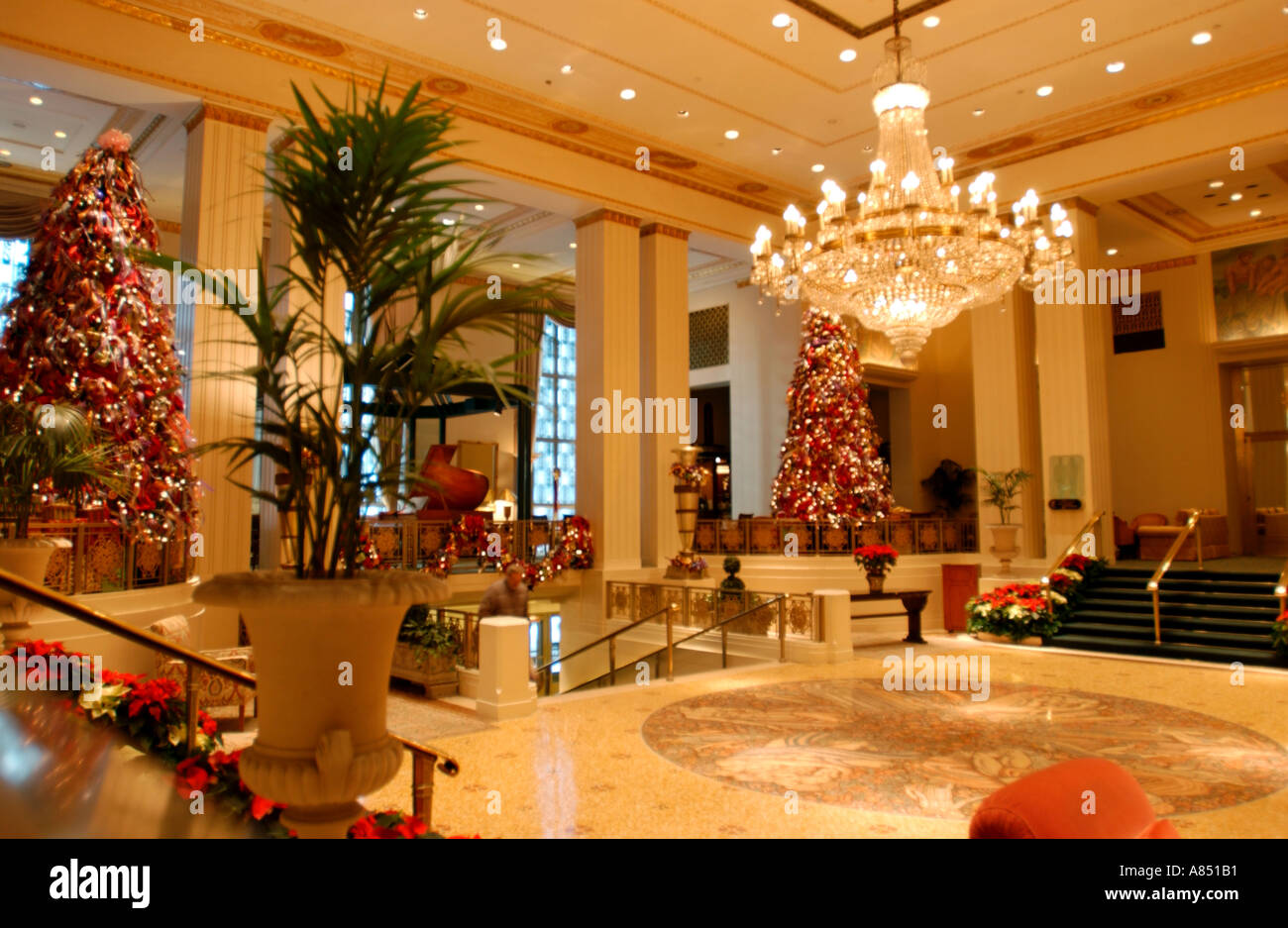 Waldorf Astoria Hotel Interior At Christmas Stock Photo 545201