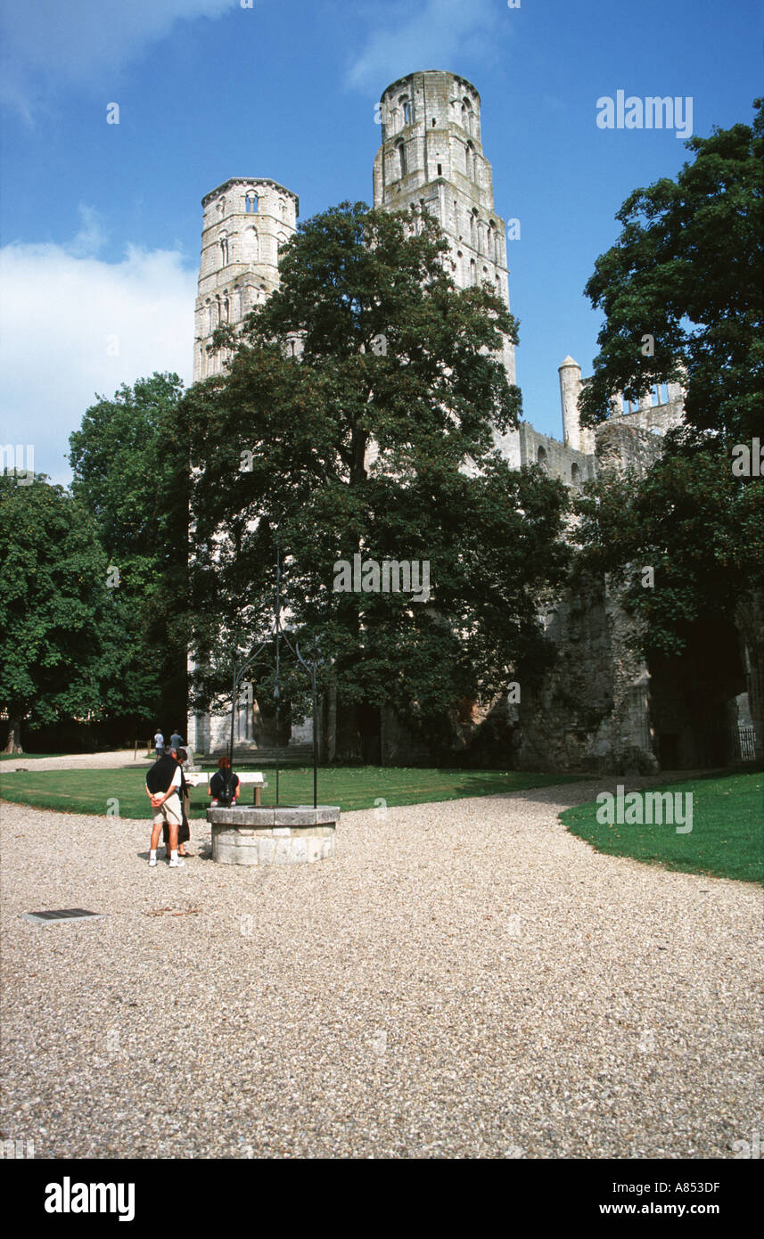 The twin octagonal towers of the 11th Century Benedictine Abbey of ...