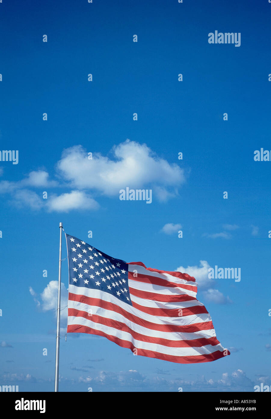 Stars and stripes. National flag of the United Staes of America. Stock Photo
