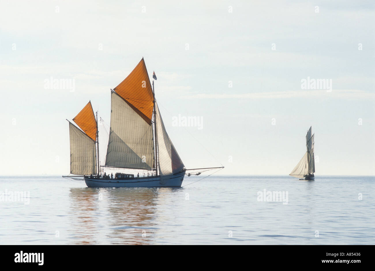 The 1954 gaff rigged ketch French tuna trawler Étoile Molène now used ...