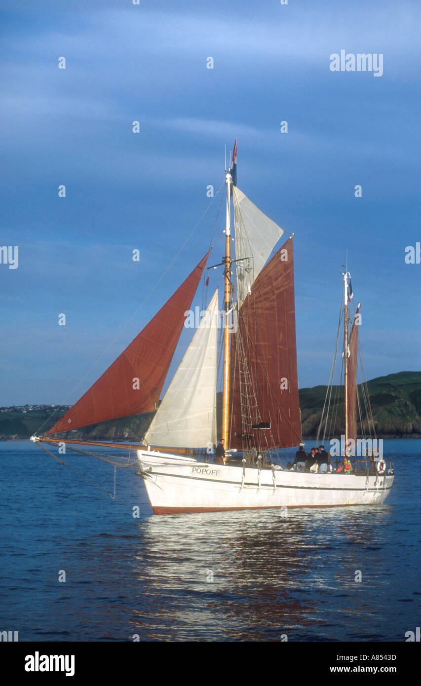 The 1946 gaff rigged ketch French tuna trawler Popoff now used as a ...