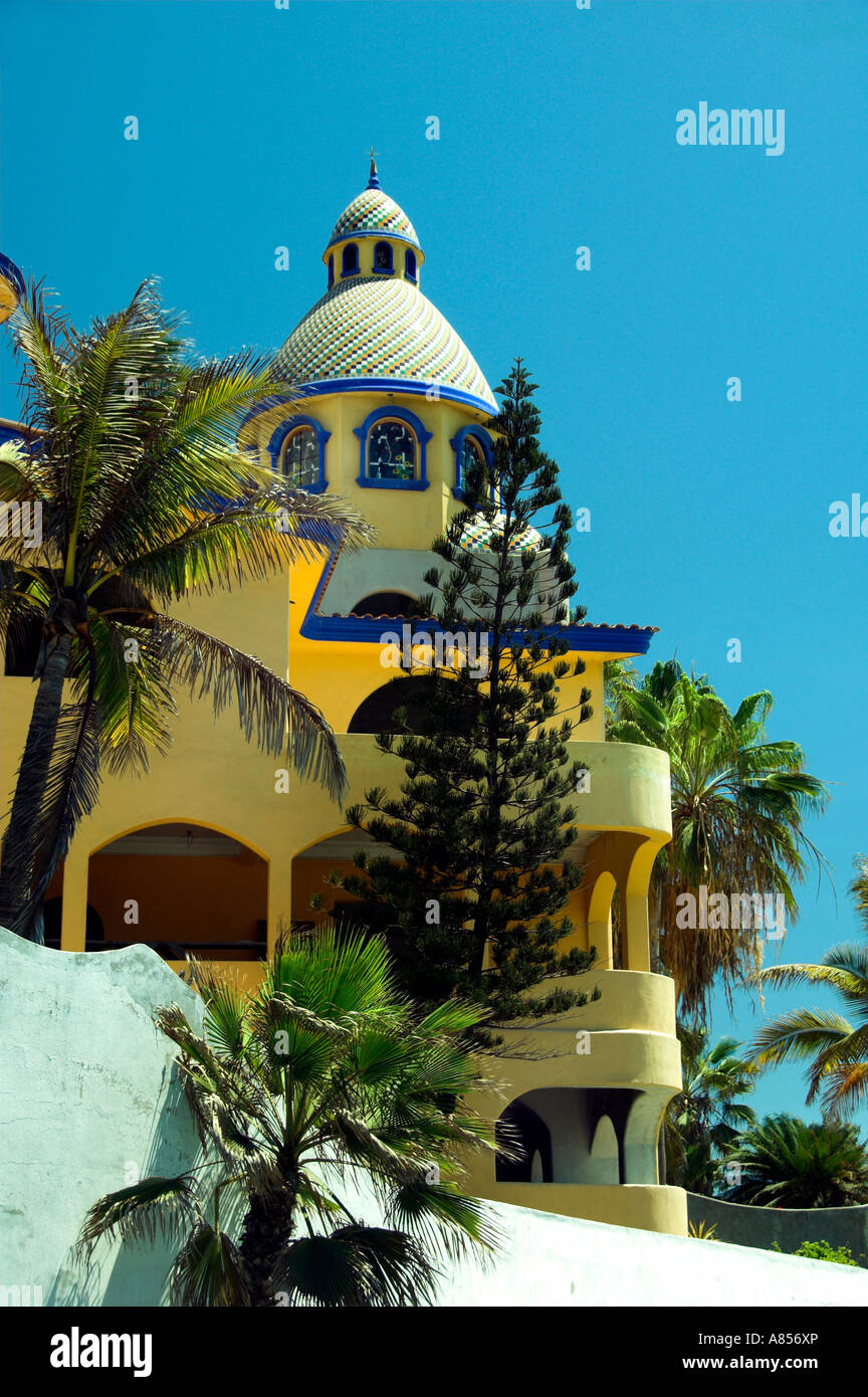 Homes with typical Mexican Spanish design in Mazatlan Mexico Stock