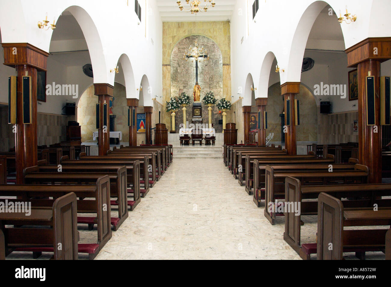 The Sagrado Corazon de Jesus Church interior sanctuary in Los Mochis  Sinaloa Mexico Stock Photo - Alamy