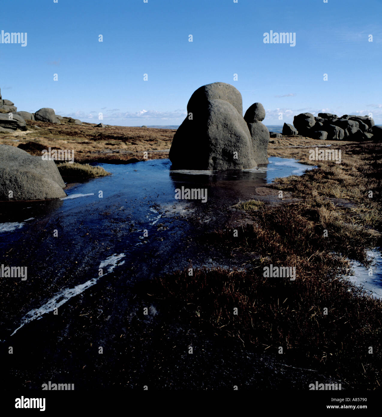Gritstone formation on the Kinder Plateau known as the 