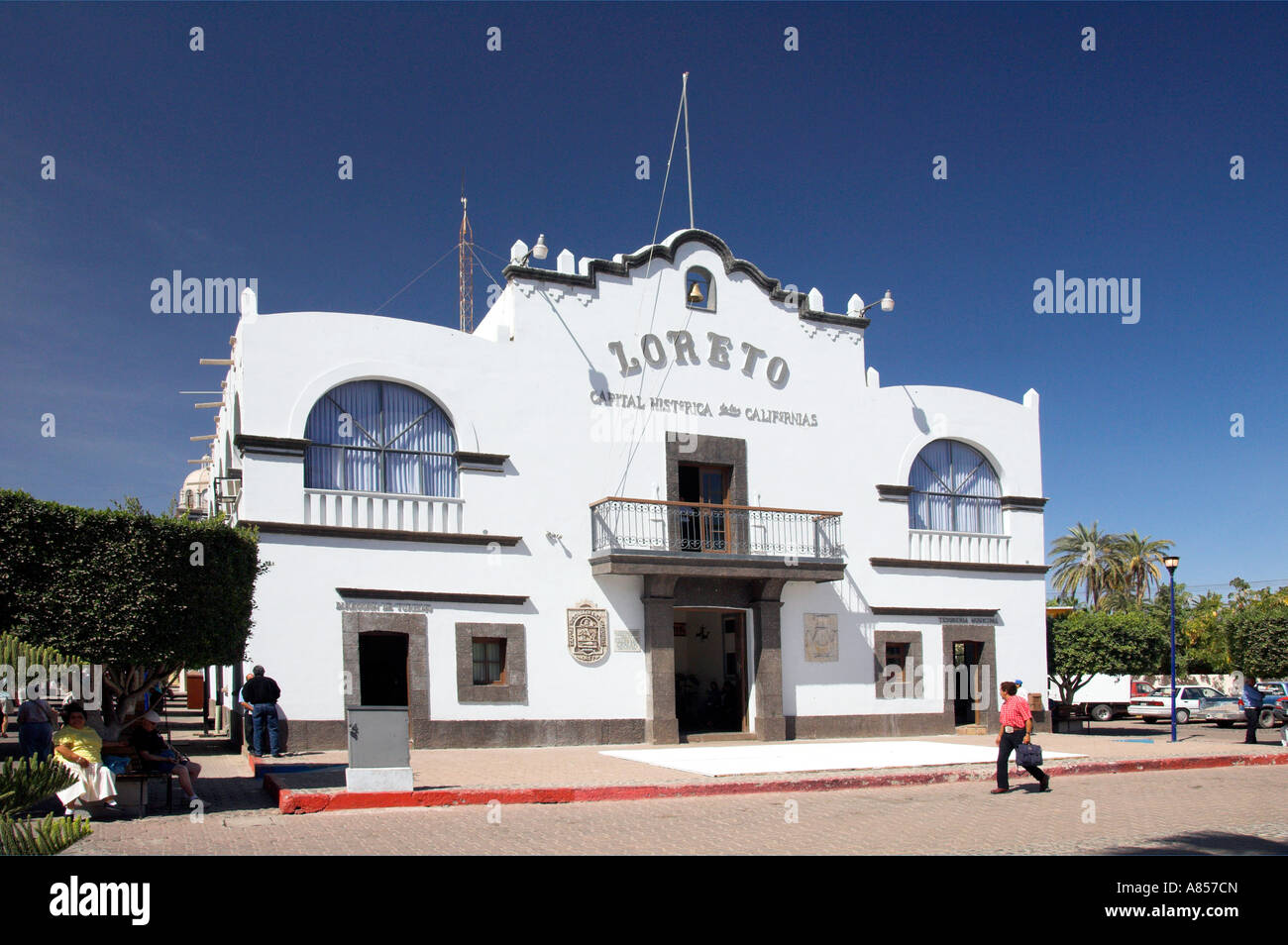 The city hall of the Baja California Sur port of Loreto Mexico Stock Photo