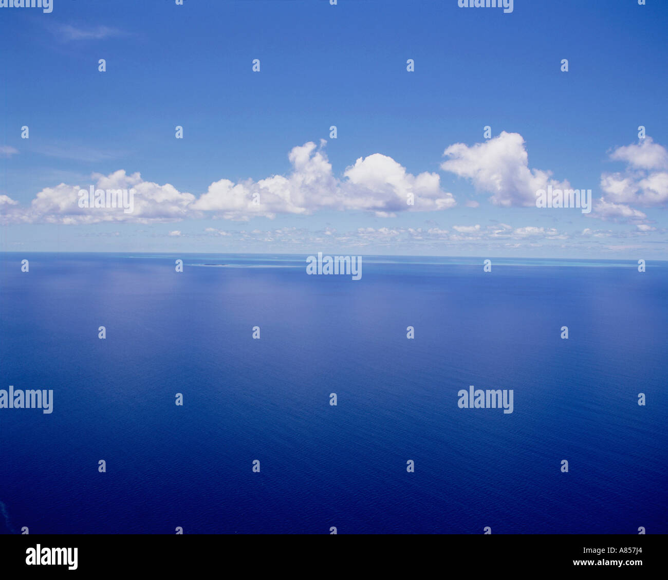 Australia. Queensland. Great Barrier Reef seascape horizon. Stock Photo