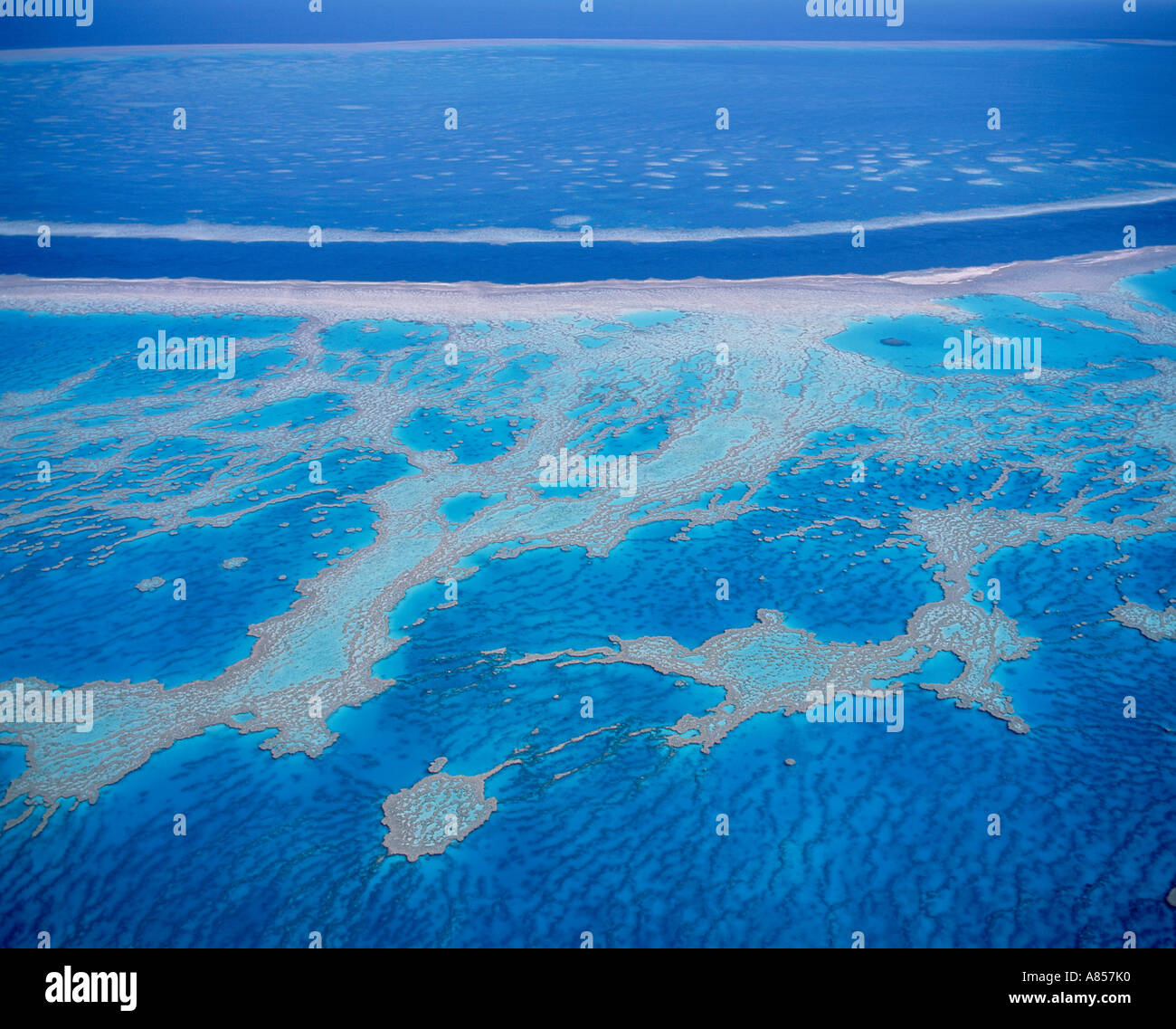 Great Barrier Reef. Aerial view. Australia. Queensland. Stock Photo