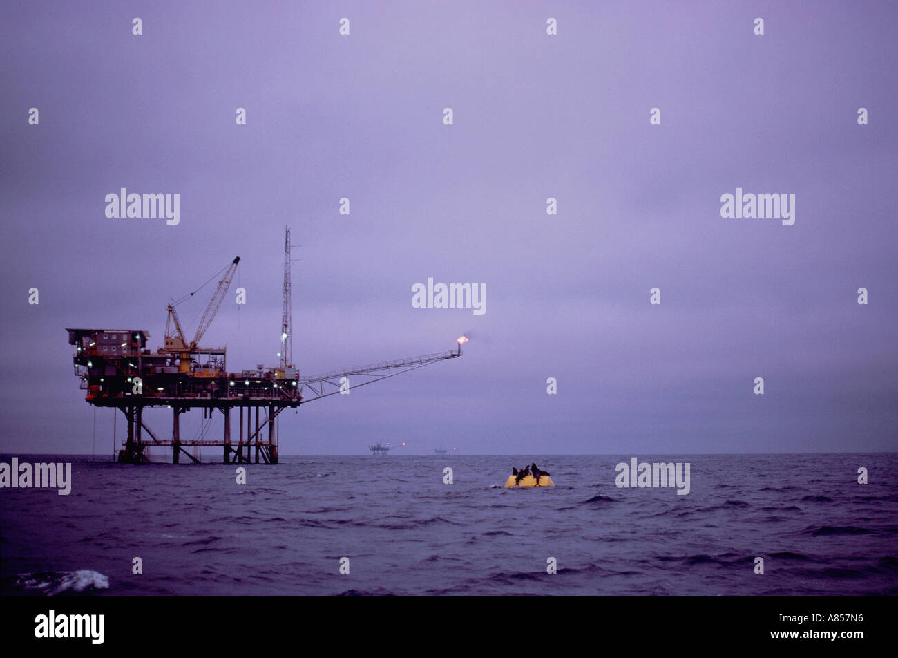 Australia. Bass Strait oil and gas field. Platform at sea. Stock Photo