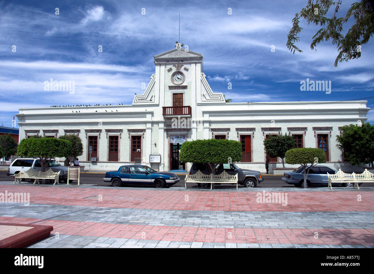 The Youth Institute of Southern Baja California and the former Government House at La Paz, Mexico, Baja California Sur Stock Photo