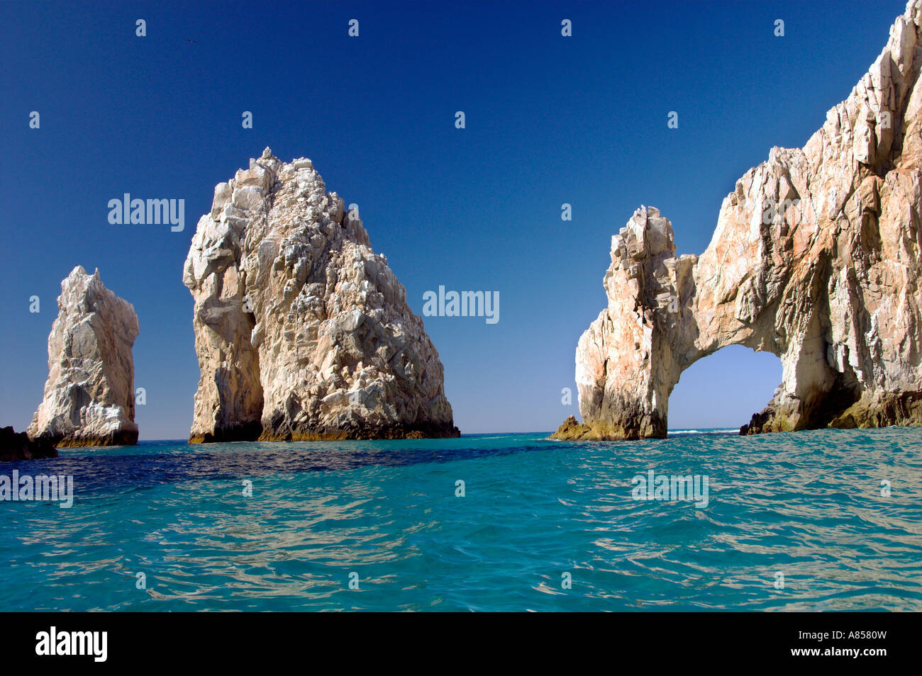 Los Arcos rocks and lands end offshore at Cabo San Lucas Mexico Stock Photo