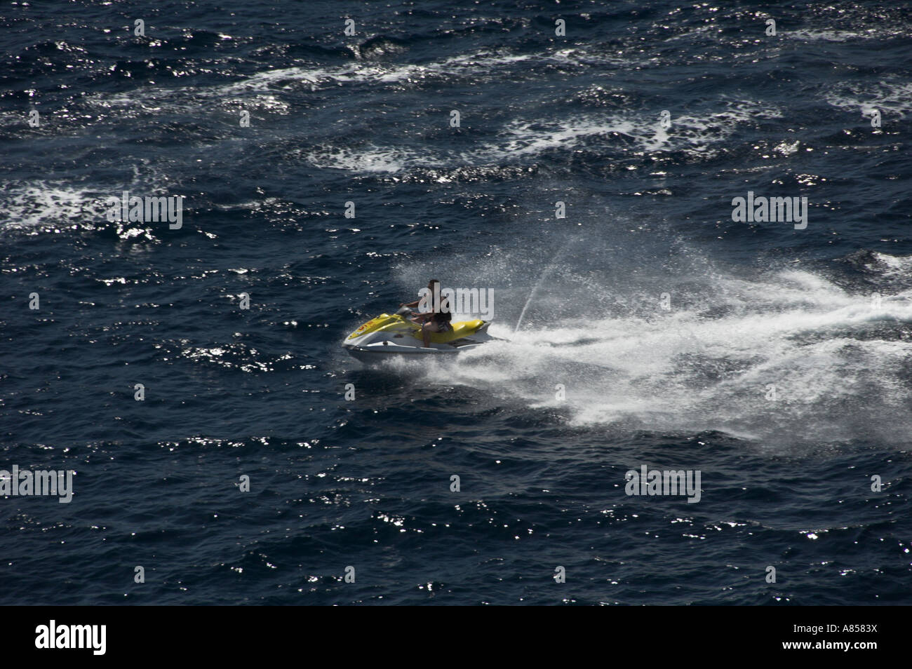 Jet ski recreational activities offshore in Cabo San Lucas, Mexico. Stock Photo