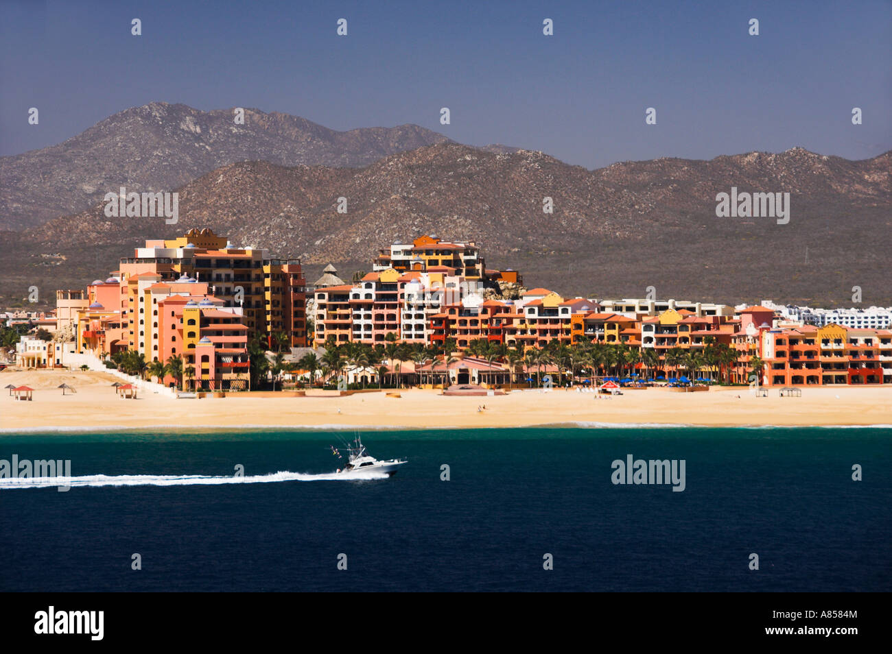 Housing complexes and condominiums at the resort of Cabo San Lucas Mexico Stock Photo