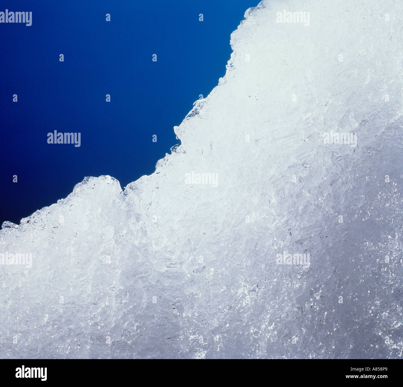 Close-up of Ice crystals. Stock Photo