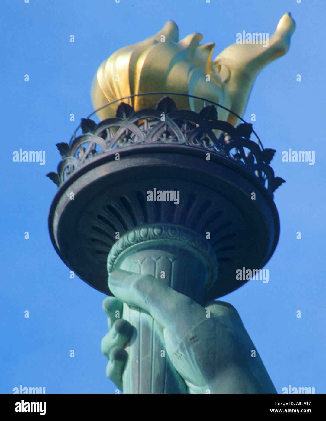 torch on Statue of Liberty in New York harbor Stock Photo Alamy
